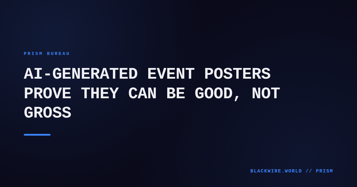 Side‑by‑side comparison of a human‑designed conference poster and an AI‑generated poster showing similar layout and branding