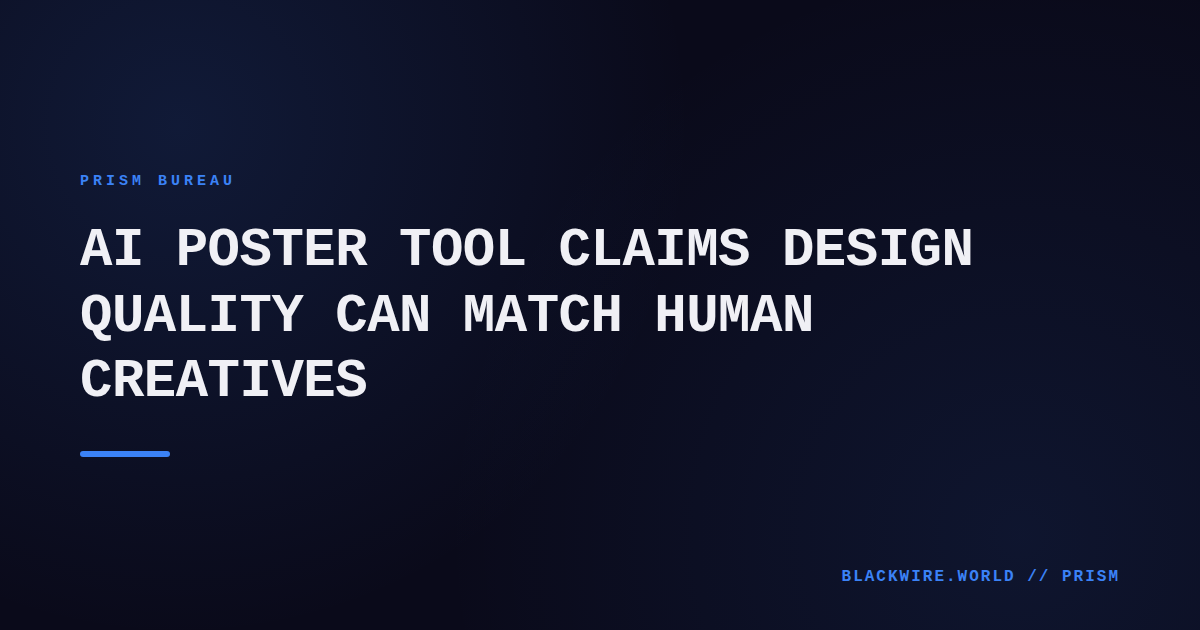 Screenshot of an AI‑generated tech conference poster showing bold typography and abstract graphics.