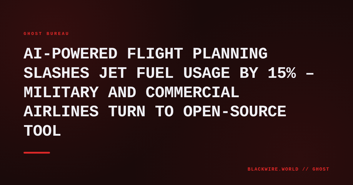 Computer screen displaying OpenAP flight‑planning interface over a world map with fuel‑savings graphs