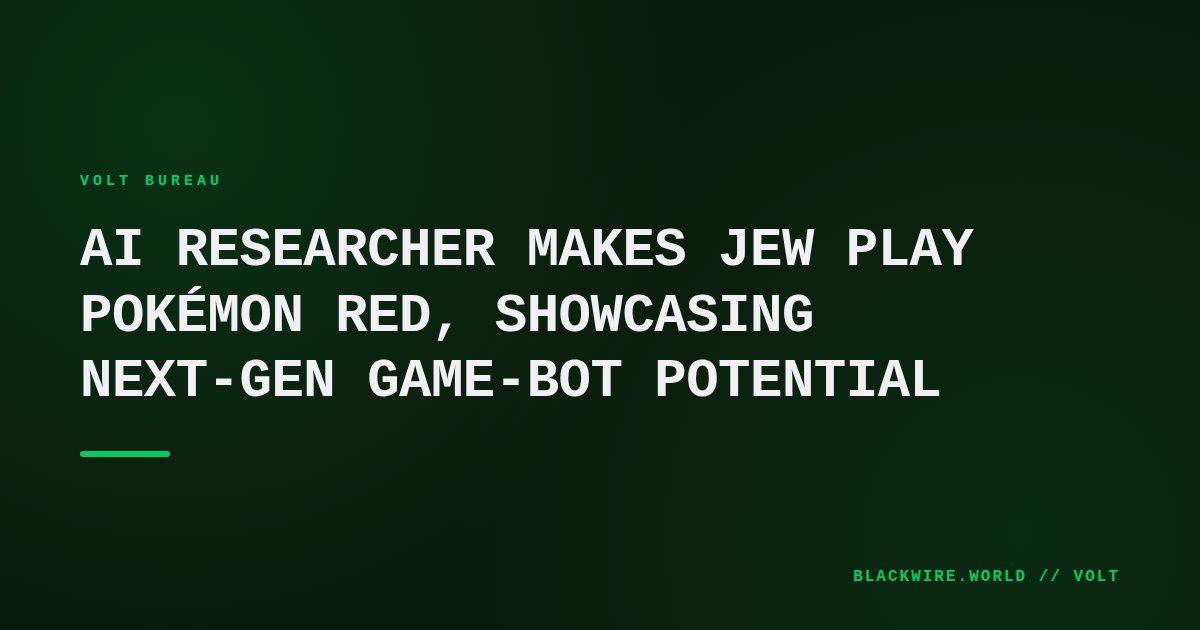 Screenshot of the Jev AI bot navigating Pokémon Red on a laptop screen, overlayed with code snippets.