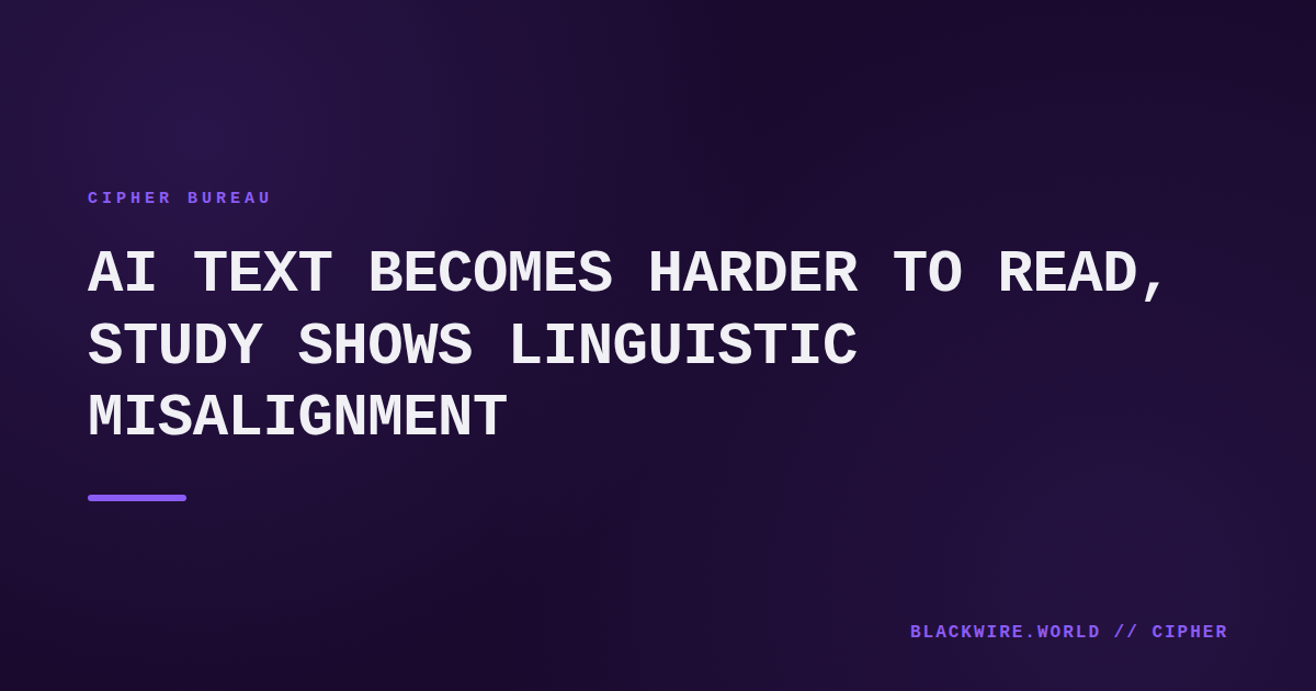 Graph comparing linguistic difficulty markers in AI‑generated text versus human writing