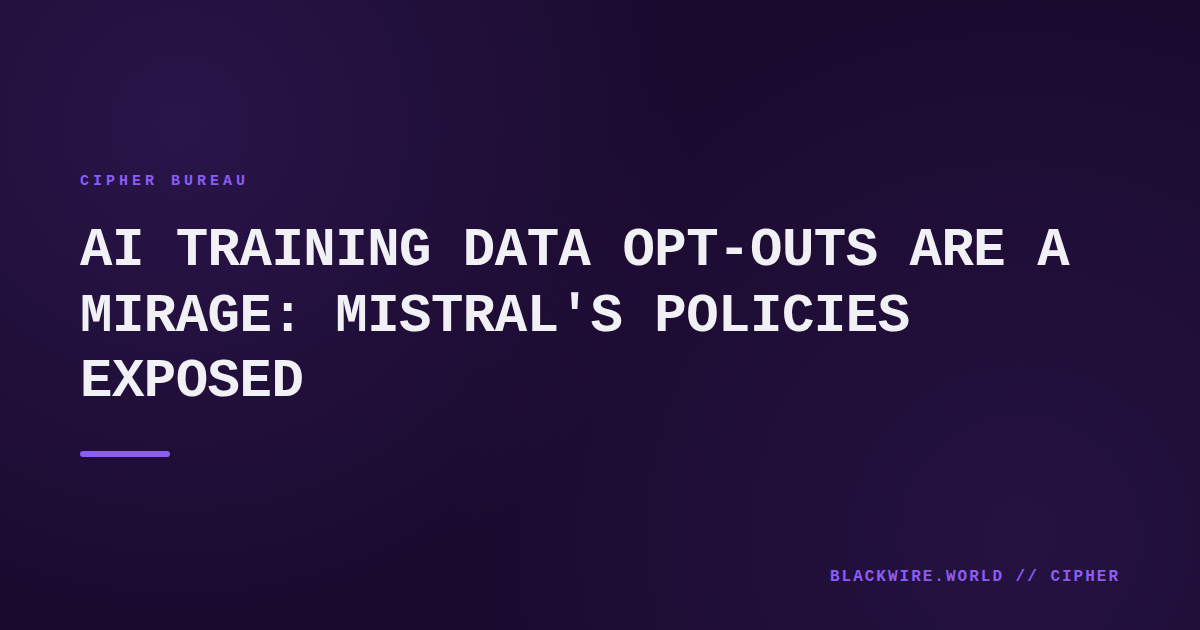Screenshot of Mistral AI's FAQ page showing the opt‑out option for training data usage