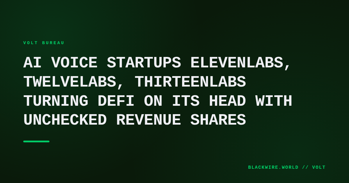 Graph showing token price decline for ElevenLabs, TwelveLabs, and ThirteenLabs from June to August 2024