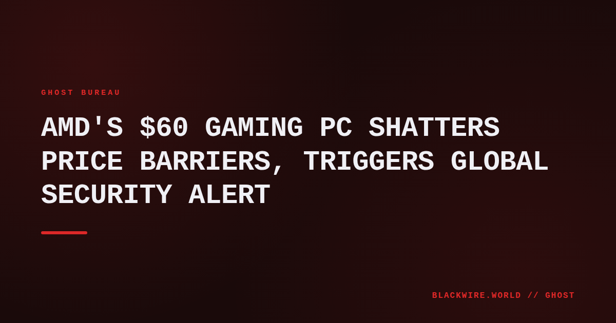 AMD BC-250 gaming PC in its cardboard packaging, showing the sleek black chassis and spec sticker.