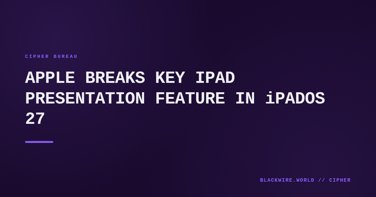iPad connected to external display showing unintended screen content during a presentation