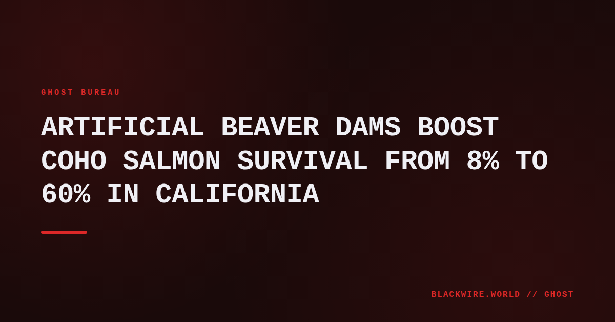 Artificial beaver dam creating a deep, slow‑moving pool in Redwood Creek, California