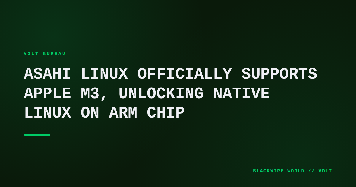 Screenshot of Asahi Linux booting on an Apple M3 laptop with terminal output