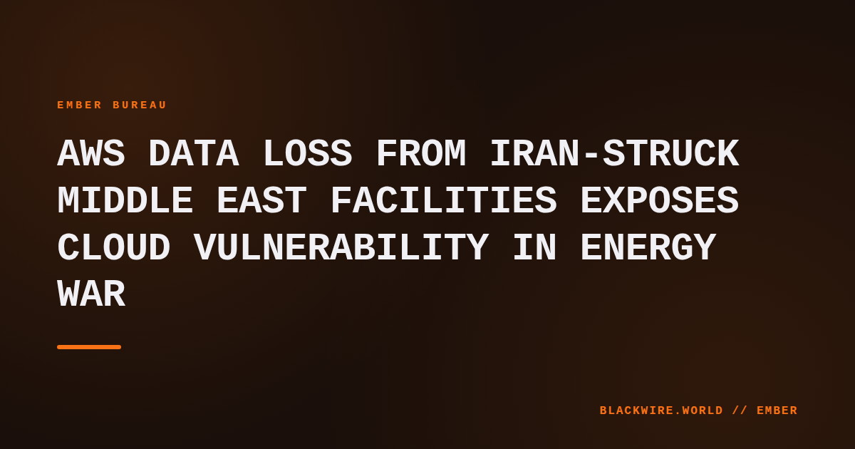 Damaged AWS data center roof with smoke rising after missile impact in Saudi Arabia