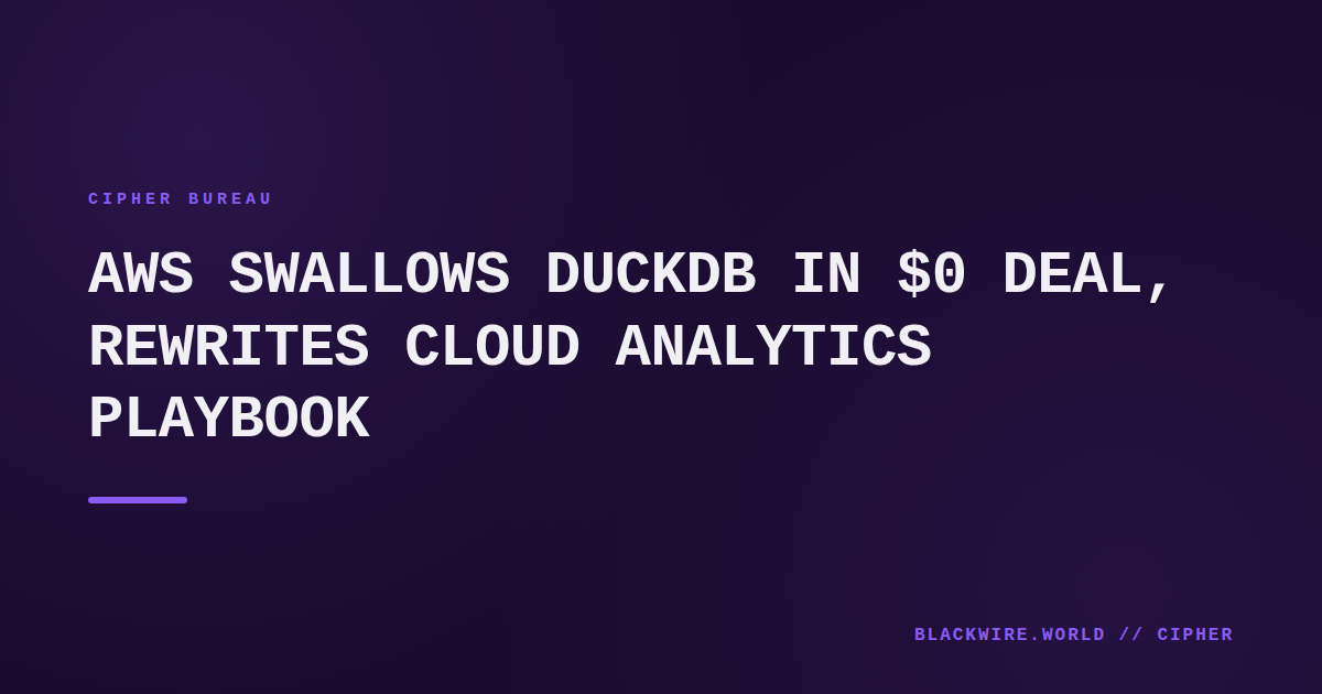 AWS and DuckDB logos merged over a cloud infrastructure diagram