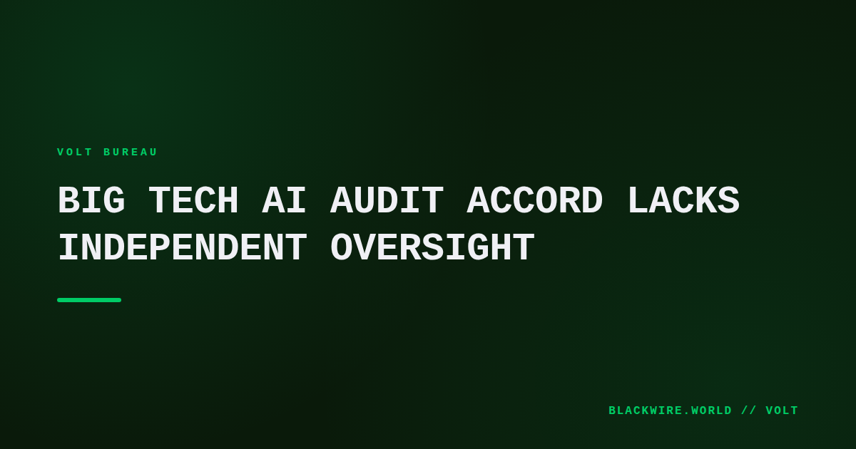 Six leading AI companies signing the White House audit accord.
