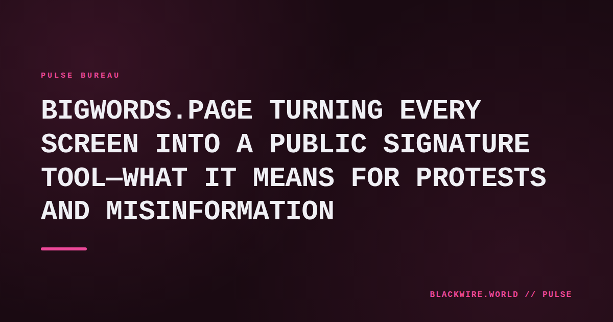 Screenshot of a smartphone displaying a large, bold phrase generated by Bigwords.page.