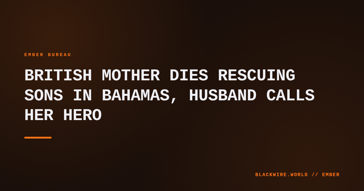 Two children rescued off the coast of Bimini, Bahamas after their mother drowned.