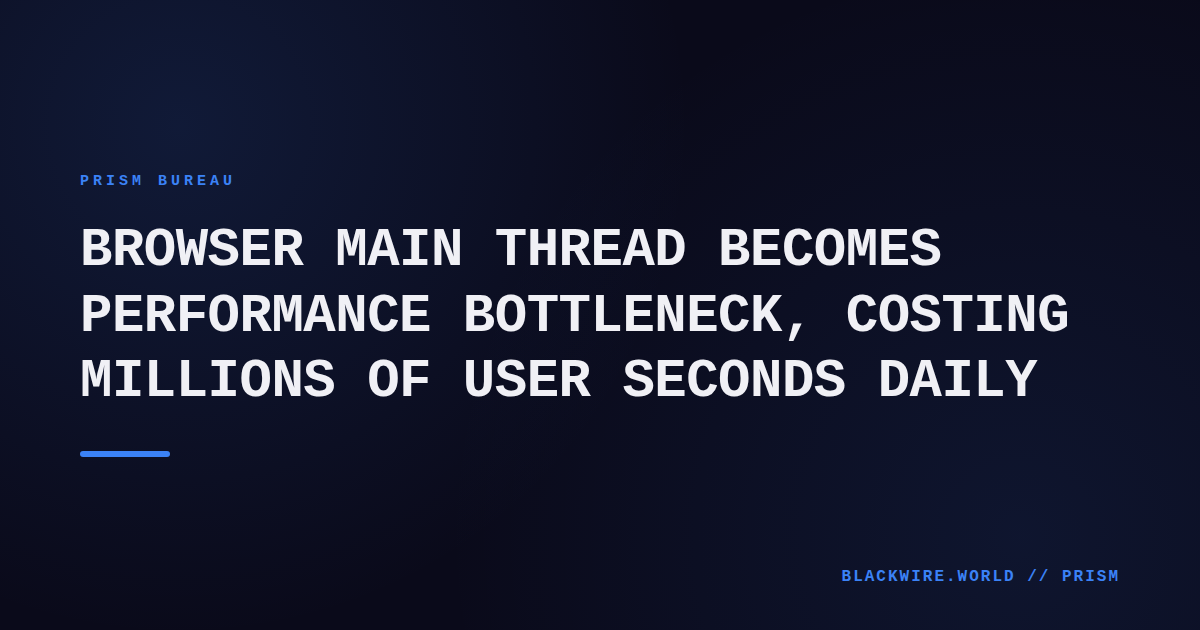 Developer console showing a long-running task on the browser's main thread timeline