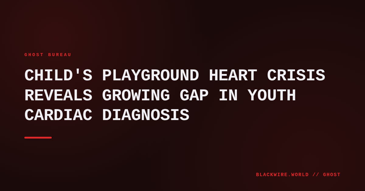 A school playground with empty swing set, symbolizing absent safety measures for children's heart health.