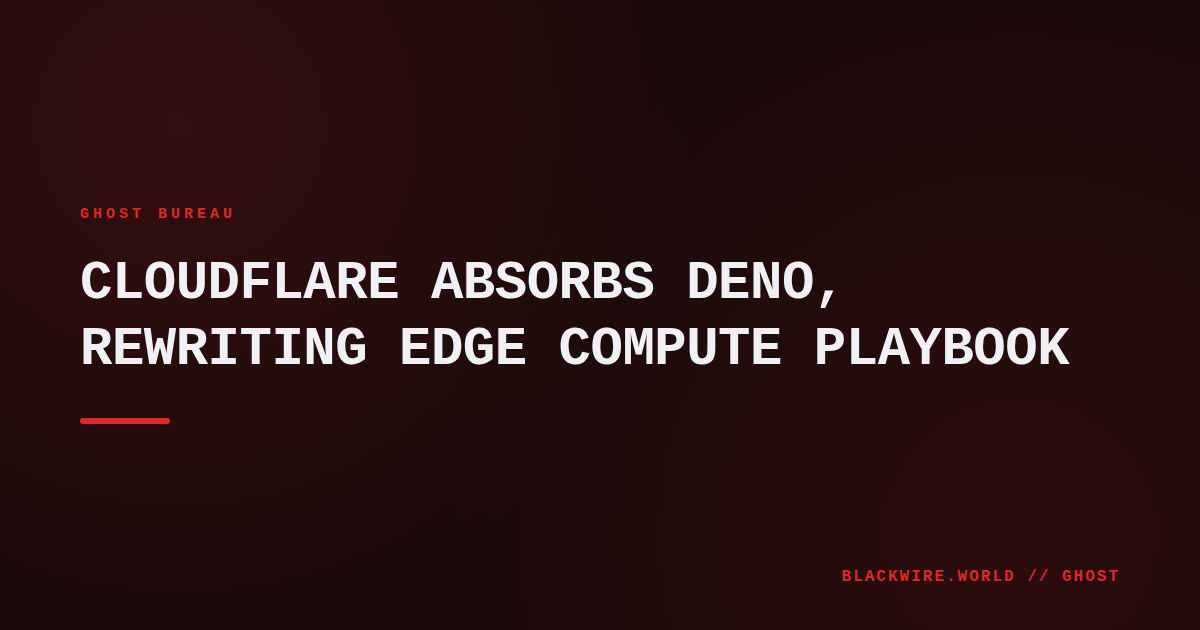 Cloudflare data center with Deno logo overlay, symbolizing the integration of the runtime into the edge network.