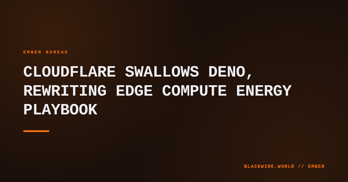 Cloudflare data center racks illuminated at night, symbolizing the expanding edge network powered by new Deno runtime.
