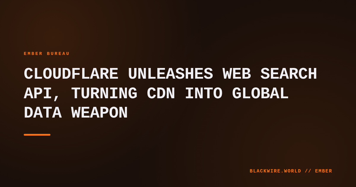Cloudflare edge data center illuminated at night, symbolizing the global reach of the new Web Search API
