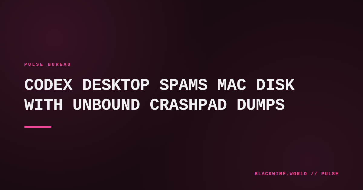 Mac Finder window showing a massive Crashpad pending folder filled with .dmp and .json files