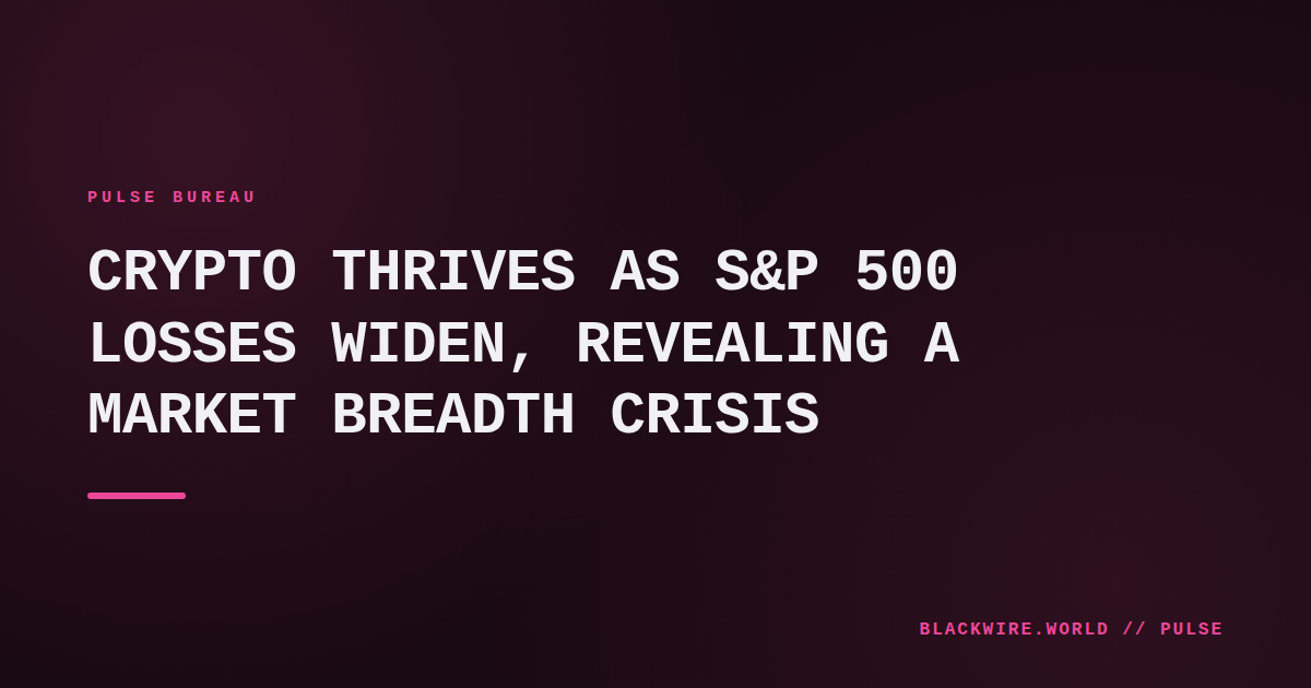 Graph comparing S&P 500 breadth ratio and crypto market cap growth in September 2026