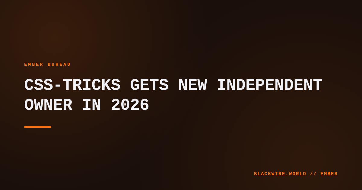 Screenshot of the CSS‑Tricks homepage showing the new owner’s announcement banner