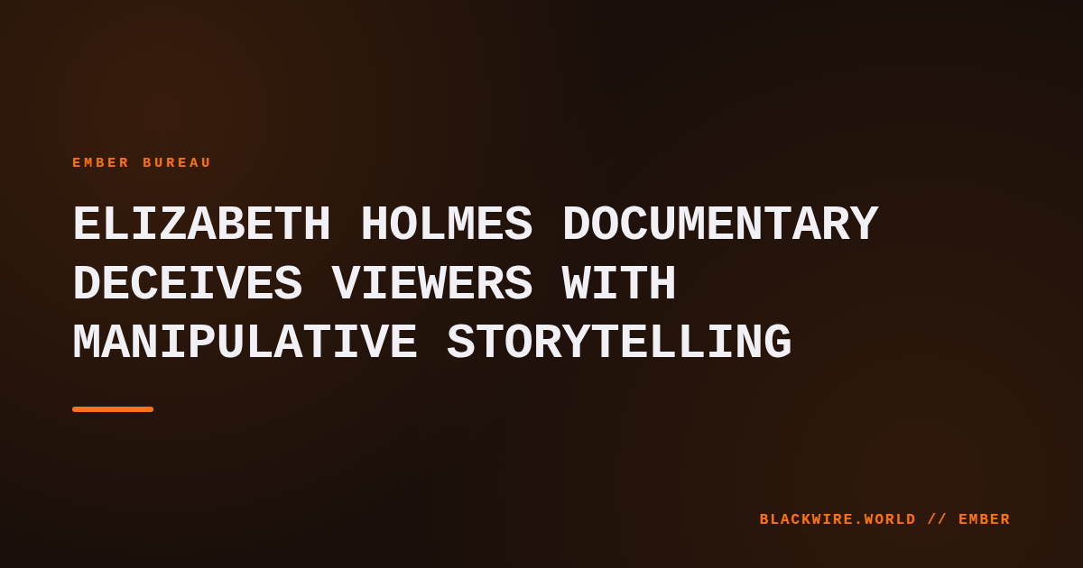 Elizabeth Holmes on screen in the documentary 