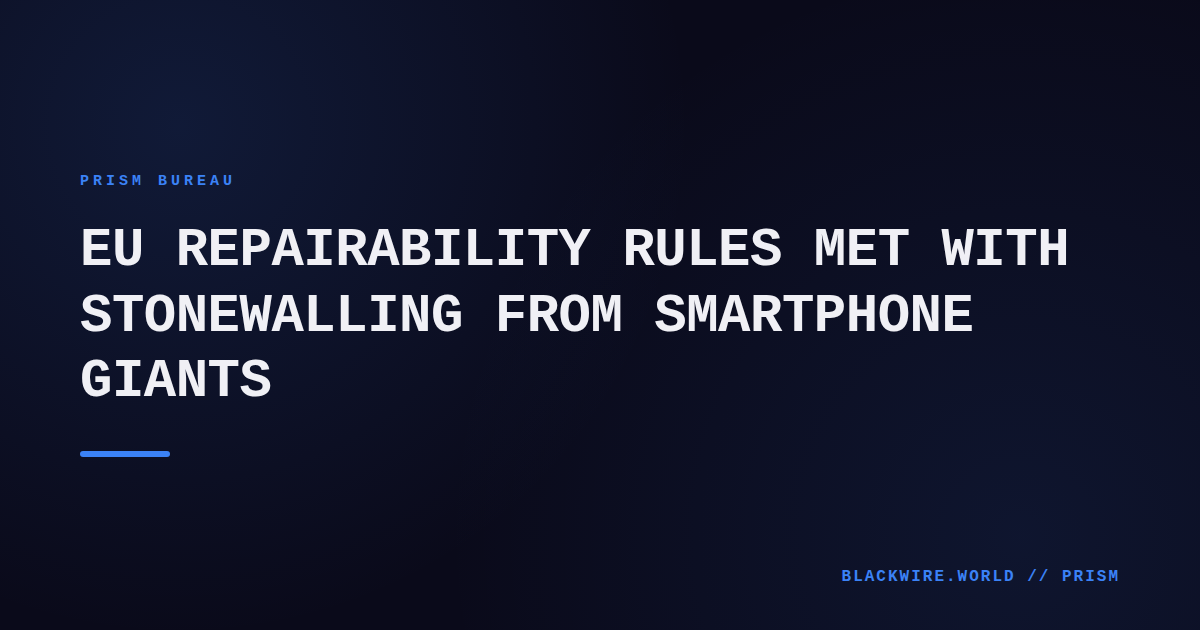 Disassembled smartphone showing modular components and screws, highlighting repairability issues.