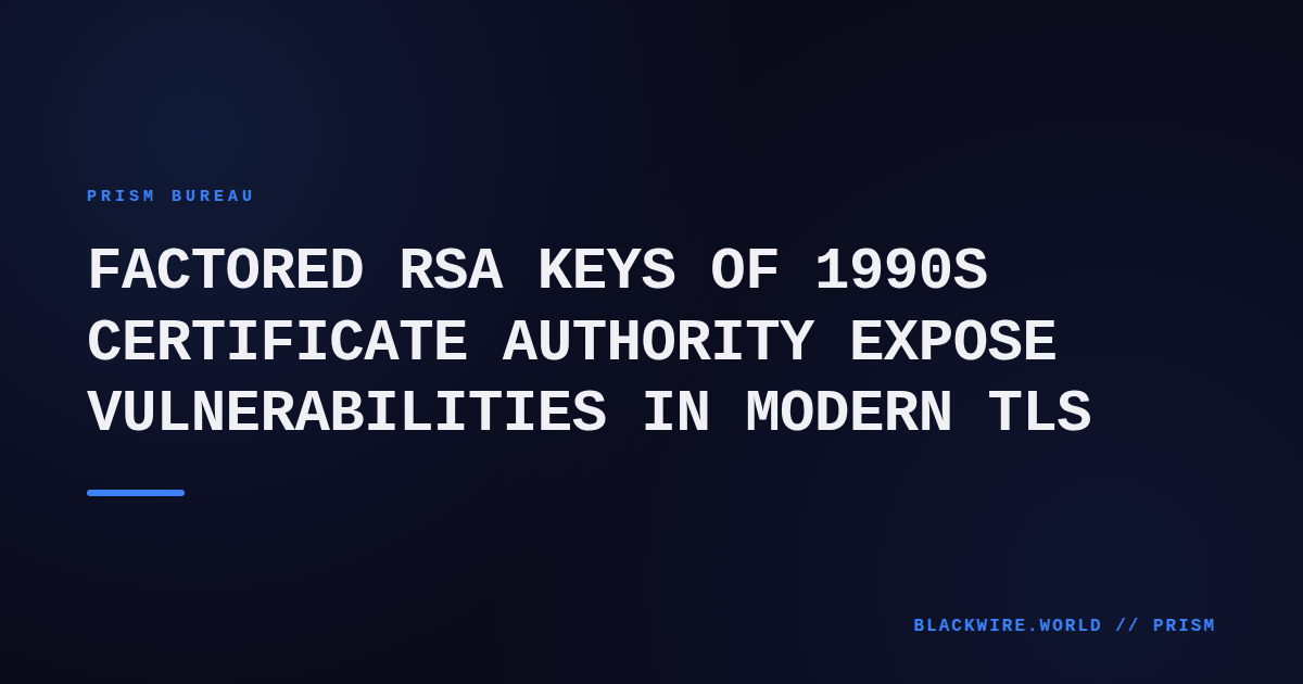 Screenshot of the factored RSA modulus and its prime factors displayed on a terminal window