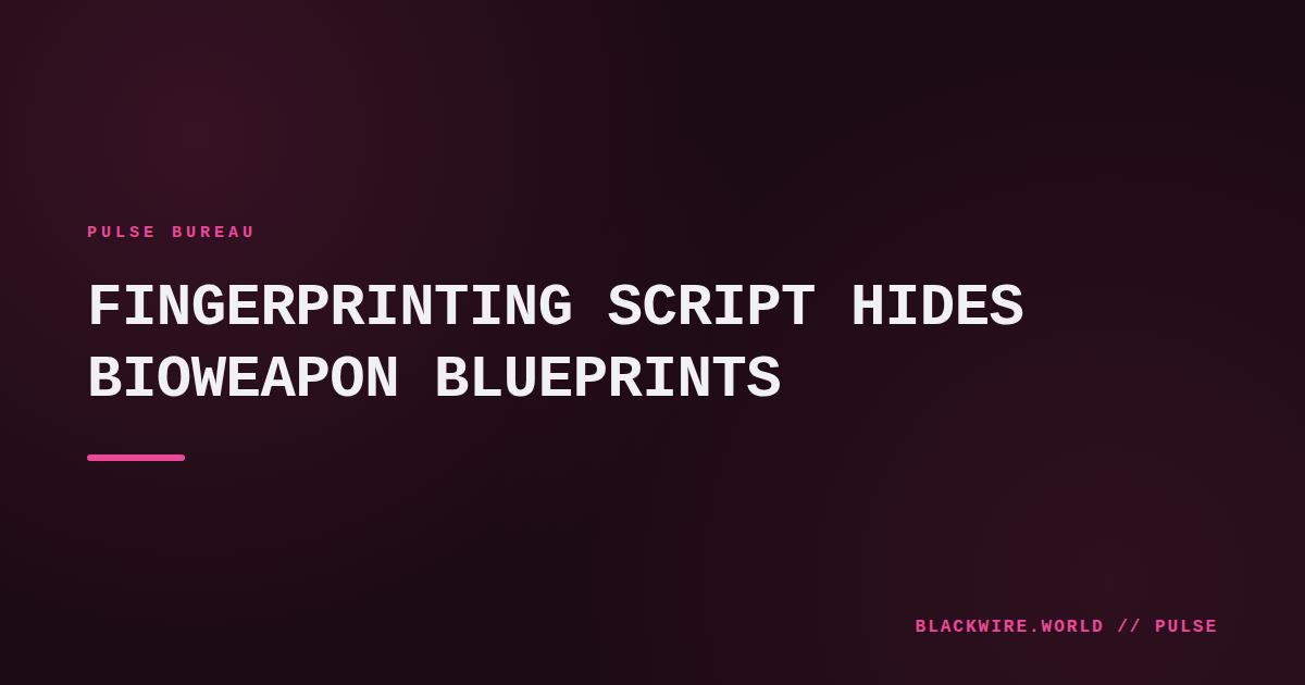 Screenshot of the malicious fingerprinting script code with hidden Unicode payload.