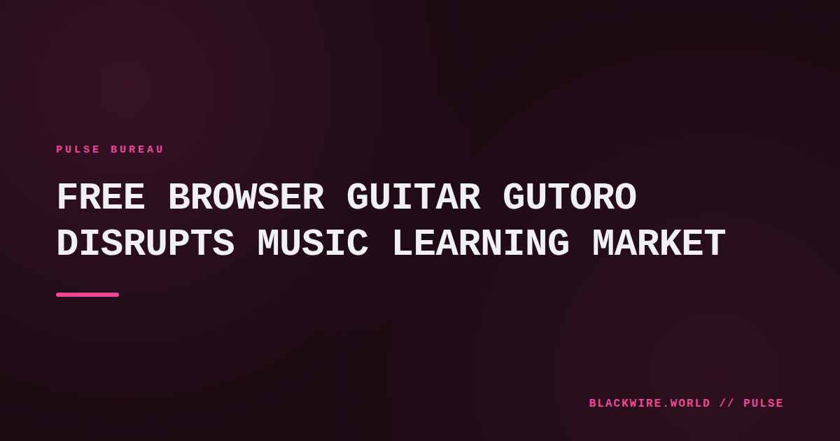 Screenshot of Guitoro interface showing virtual guitar strings being played with a keyboard