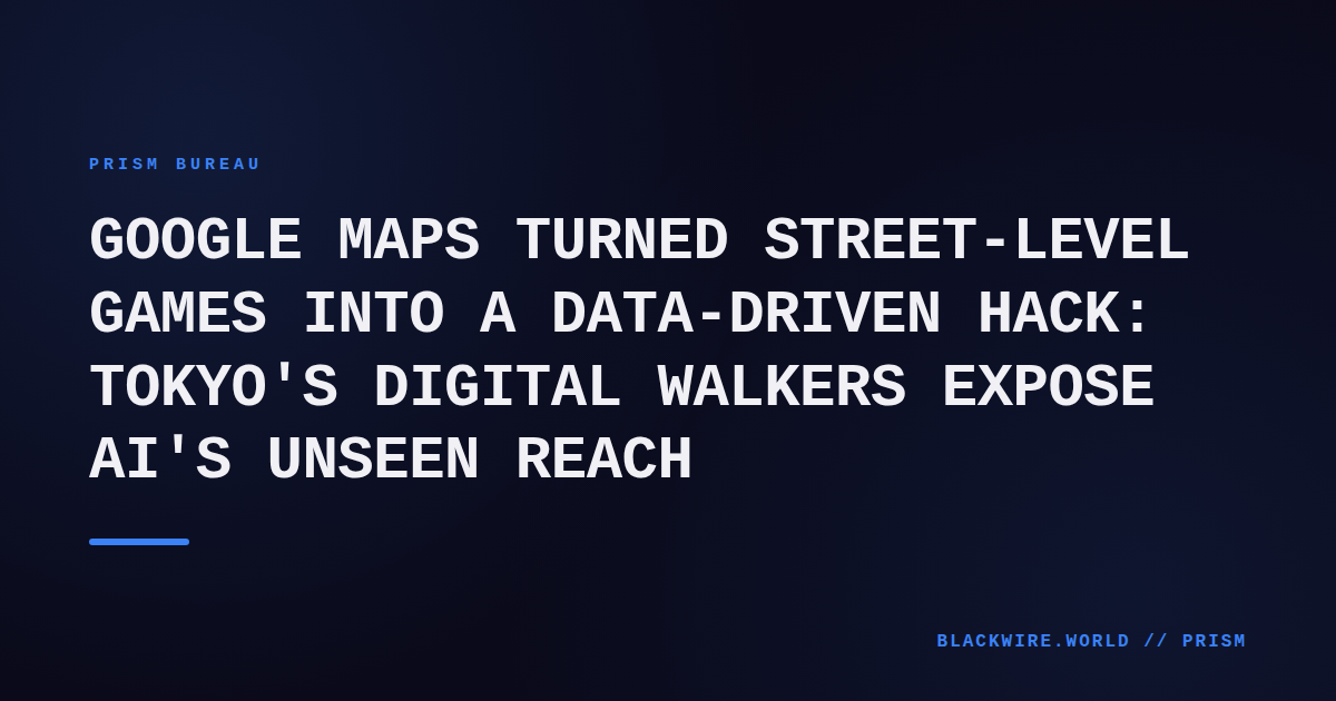 Google Maps view of Shibuya crossing overlaid with data heatmap indicating virtual foot traffic.