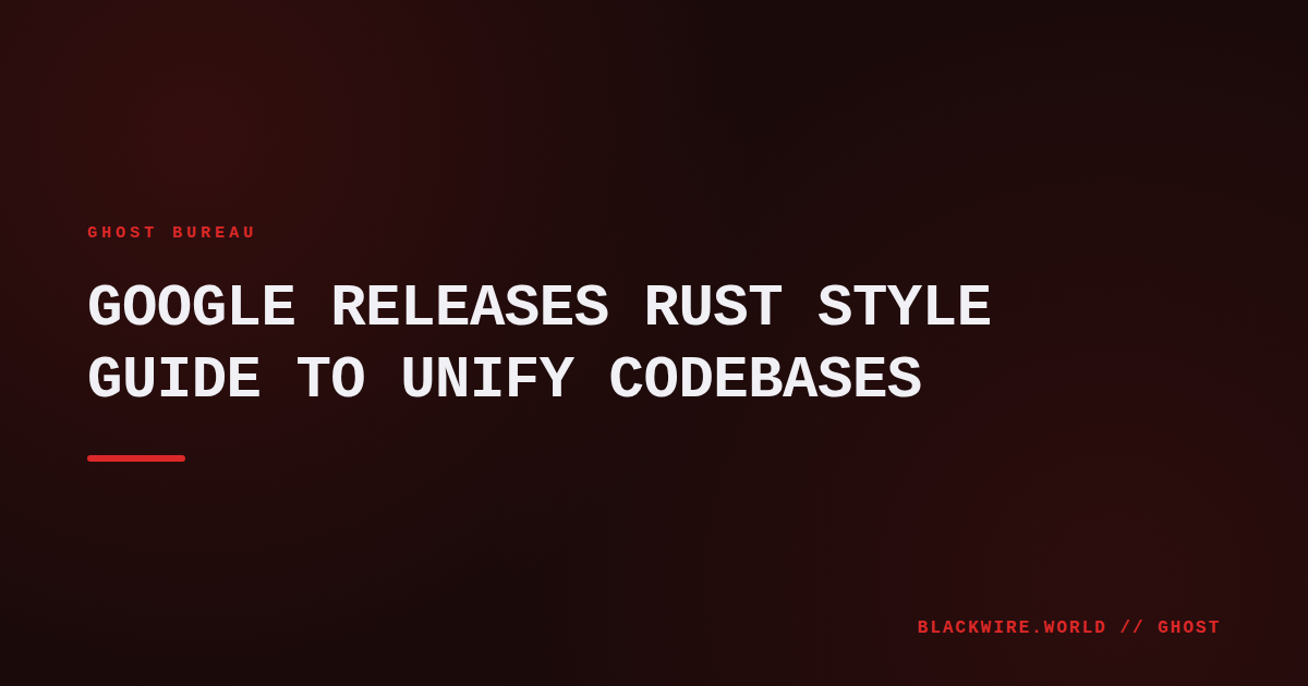 Screenshot of the Google Rust style guide homepage