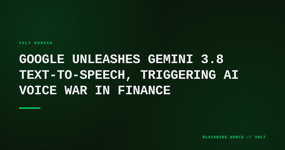 Screenshot of Google Gemini 3.8 text-to-speech demo showing waveform and language options