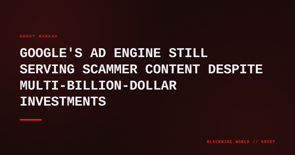 Screenshot of a fraudulent ad displayed on a Google search results page, highlighting deceptive content.