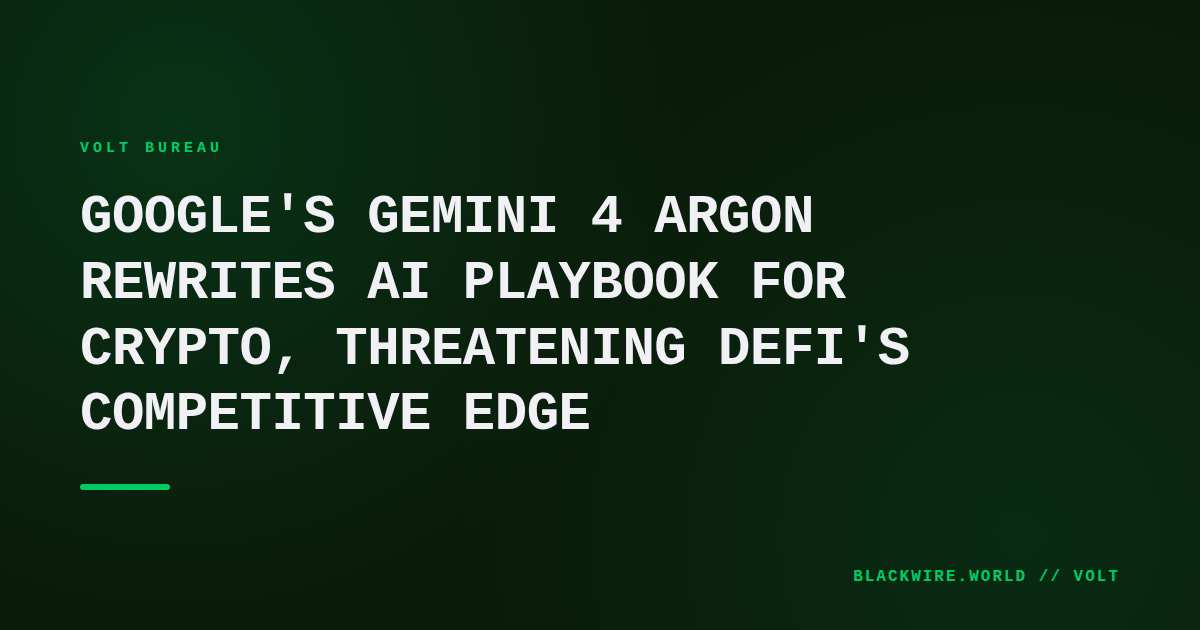 Diagram showing Gemini 4 Argon performance metrics compared to competing AI models in a crypto analytics context