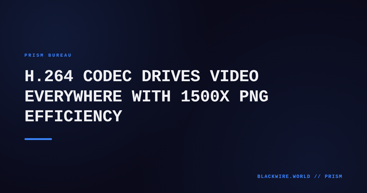 Screenshot of the Apple homepage showing a PNG file size of 1015 KB next to an H.264 video of the same content at 175 KB.
