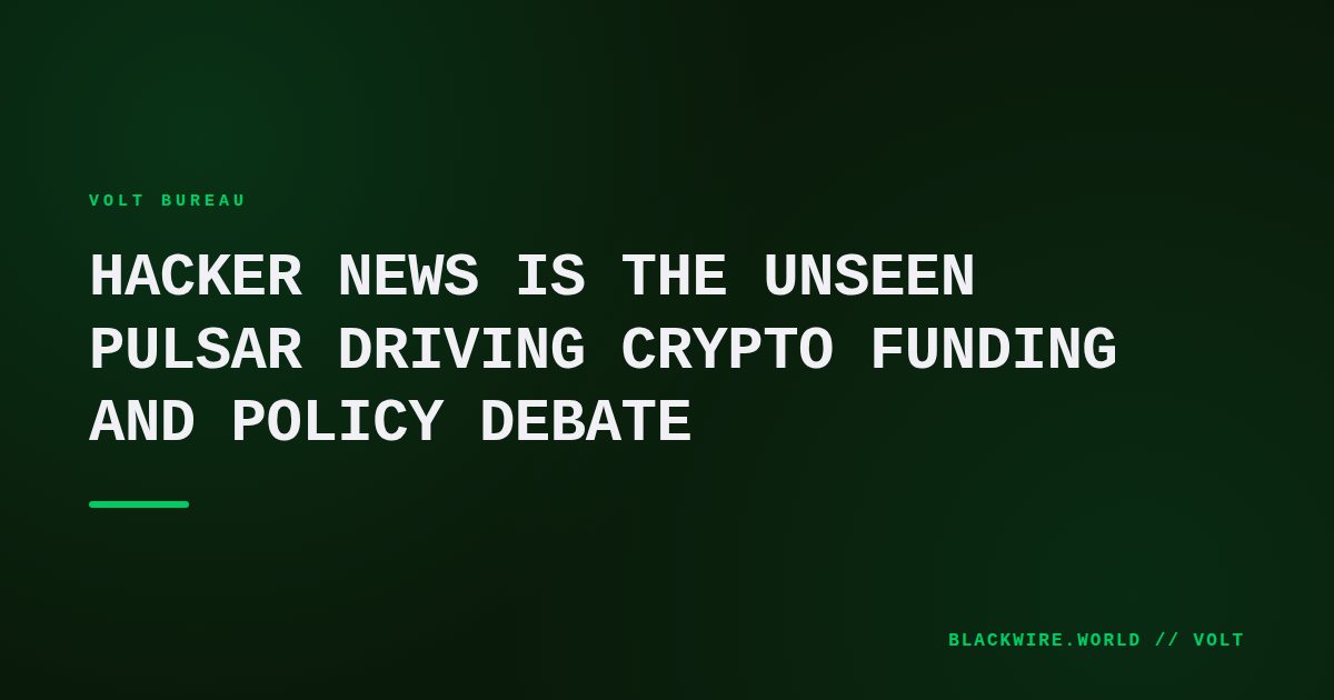 Screenshot of Hacker News front page showing top crypto threads and comment counts