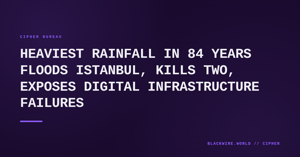 Flooded streets of Istanbul with cars submerged under water after record rainfall