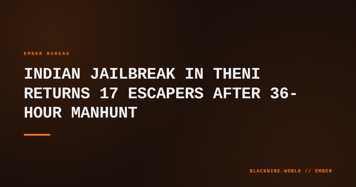 Police drones scanning forest near Theni prison during the manhunt