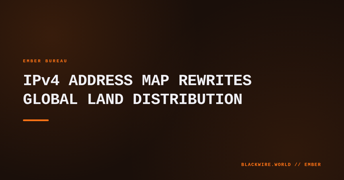 World map reshaped to show each country’s area proportional to its IPv4 address count