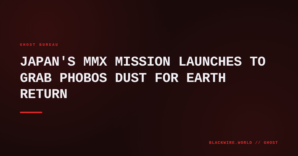 Japanese MMX spacecraft en route to Mars’s moon Phobos after launch on 19 October 2026