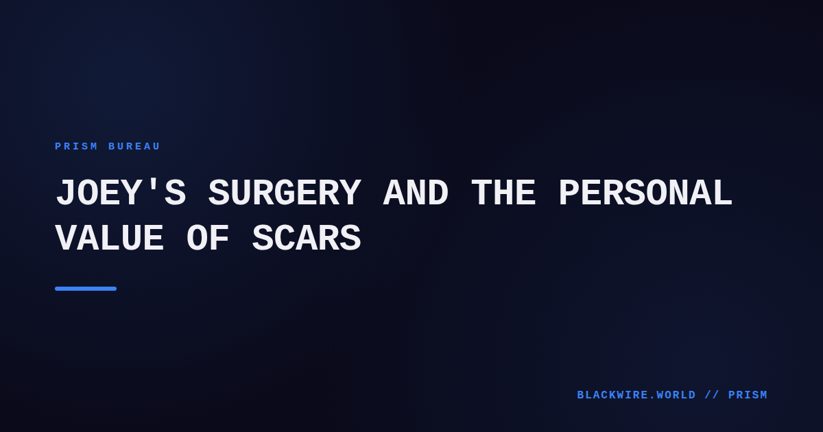 Portrait of a man showing a scar from ear to neck after surgery