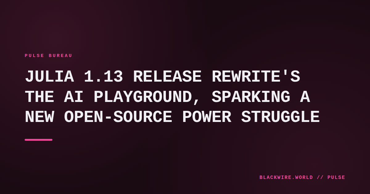 Screenshot of Julia 1.13 release notes highlighting performance benchmarks and licensing changes