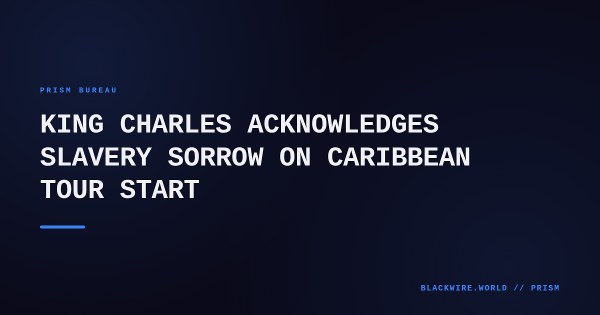 King Charles III speaking at a youth rally in Nassau, Bahamas, during his Caribbean tour.