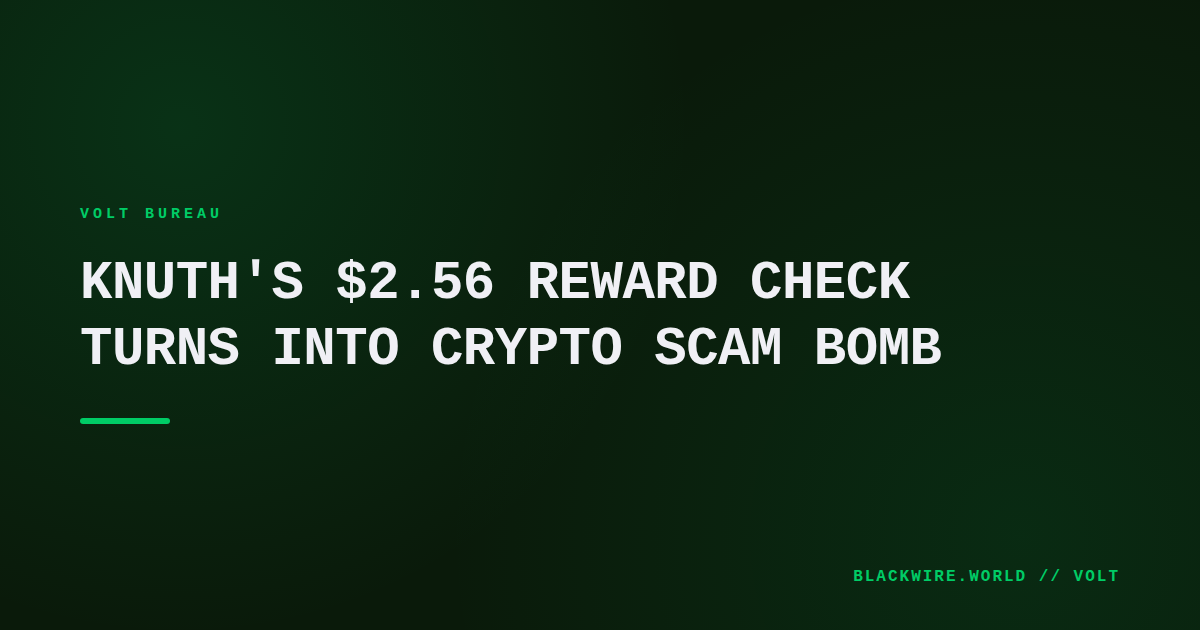 Screenshot of the ERC-721 token titled 'KNUTH-REWARD-256' displayed on a blockchain explorer.