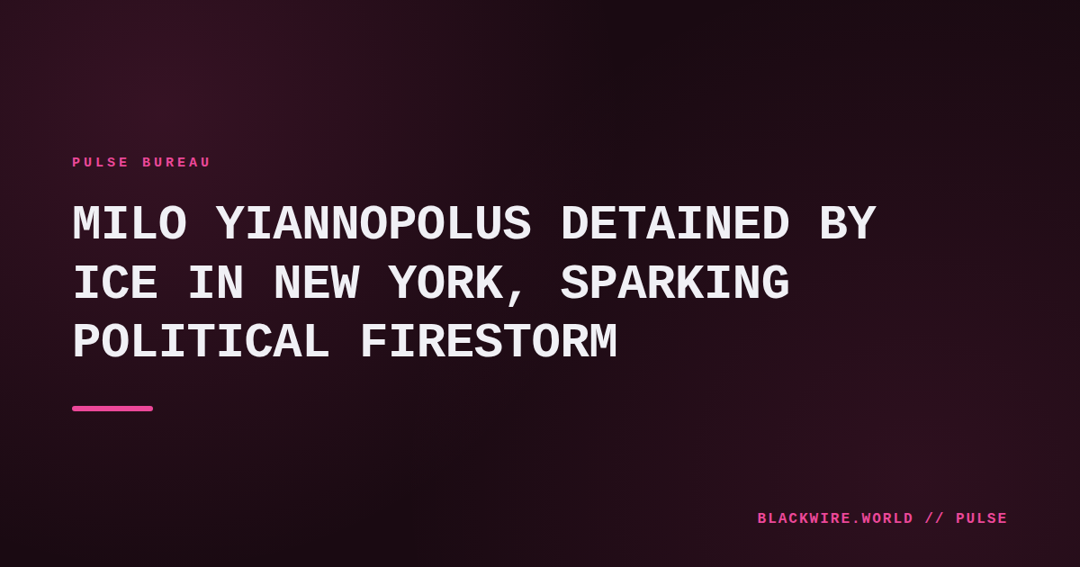 Milo Yiannopoulos being escorted by ICE agents through JFK Airport terminal