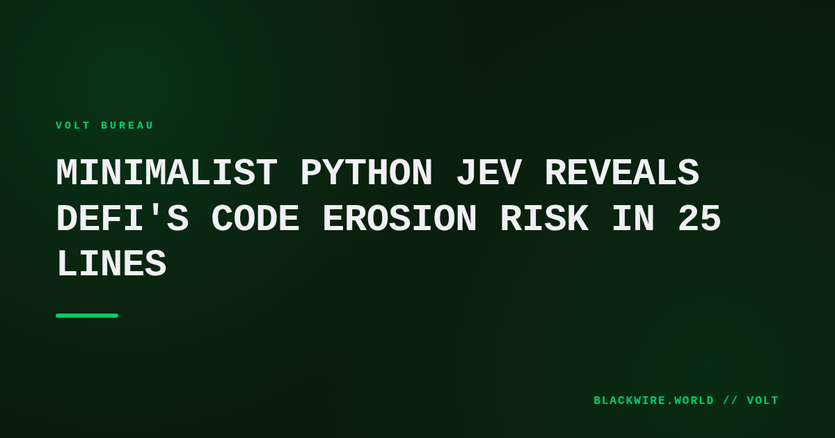 Screenshot of the 25-line Python JEV implementation displayed in a terminal window
