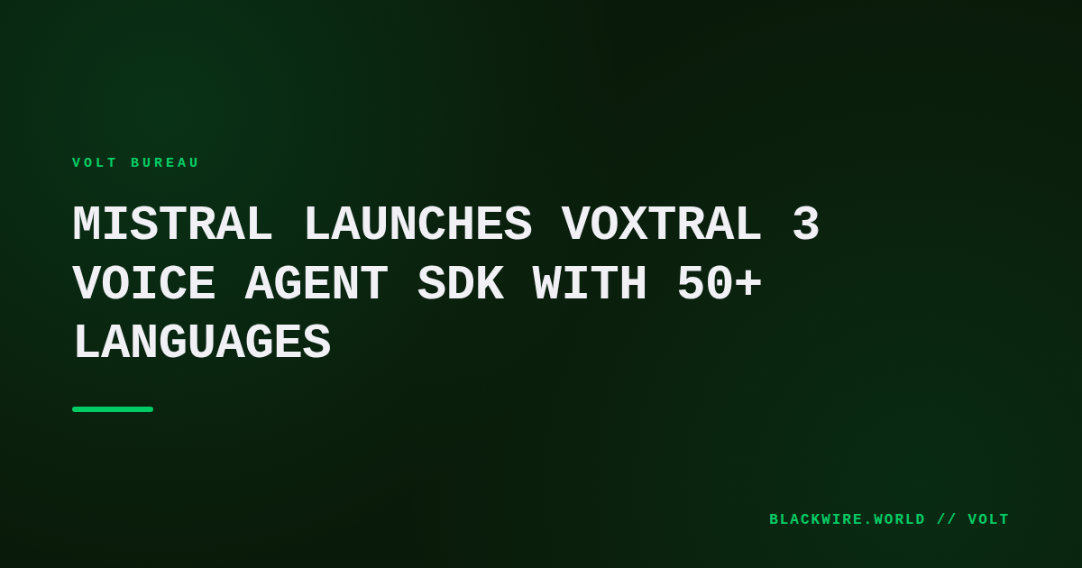 Screenshot of Voxtral 3 voice agent SDK interface showing multilingual transcription and synthesis controls.