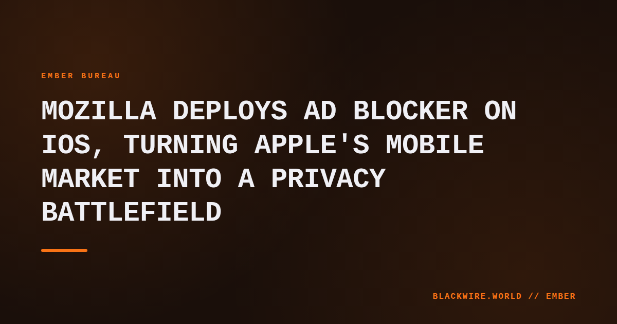 Firefox mobile browser on an iPhone screen displaying a blocked ad icon
