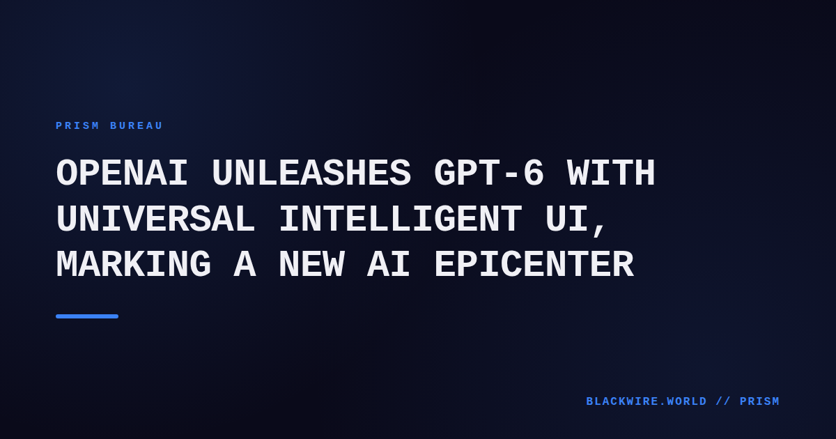 Screenshot of OpenAI's GPT‑6 dashboard showing code generation, multimodal inputs, and UI component preview.
