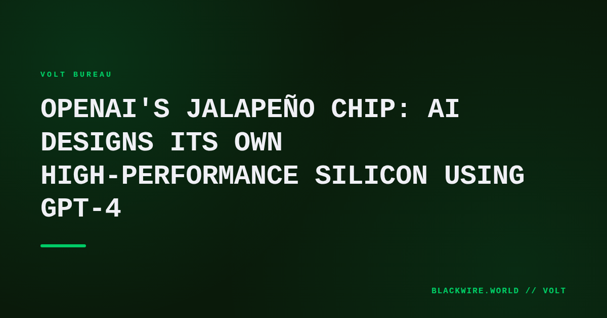 Close‑up of the Jalapeño silicon die with highlighted AI‑generated layout patterns